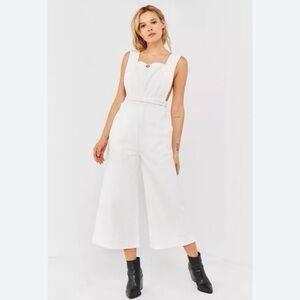 Urban Outfitters | Tia Square-Neck Denim Apron Open Back Jumpsuit